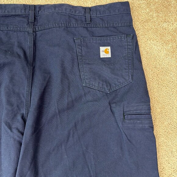 Carhartt FR Pants Mens 50x30 Navy Blue Canvas Fire Resistant Workwear FRB159 NWT - Picture 11 of 12